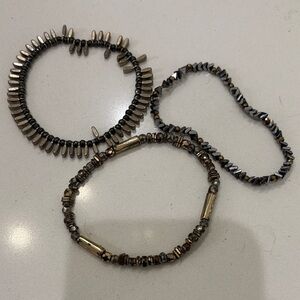 Stella & Dot Mixed Metal Beaded Bracelet Trio